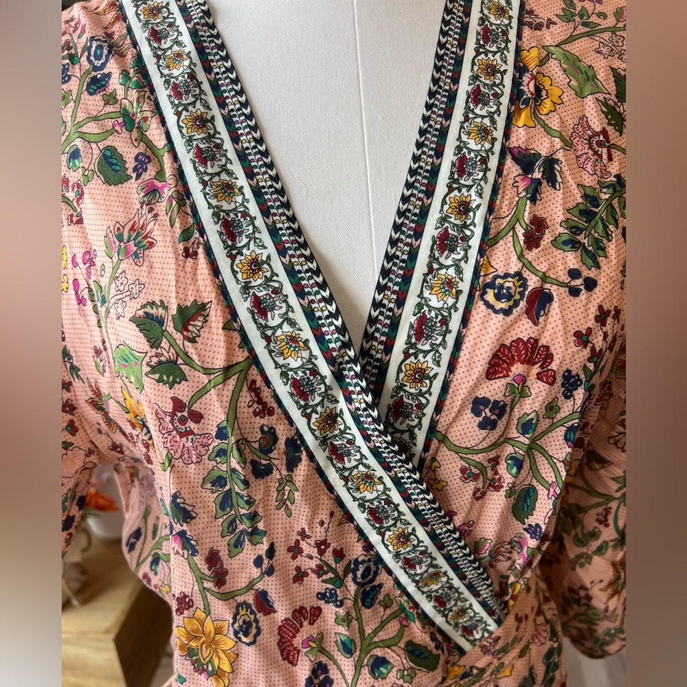 Farm Rio Floral Pink Wrap Dress - Picture 3 of 8